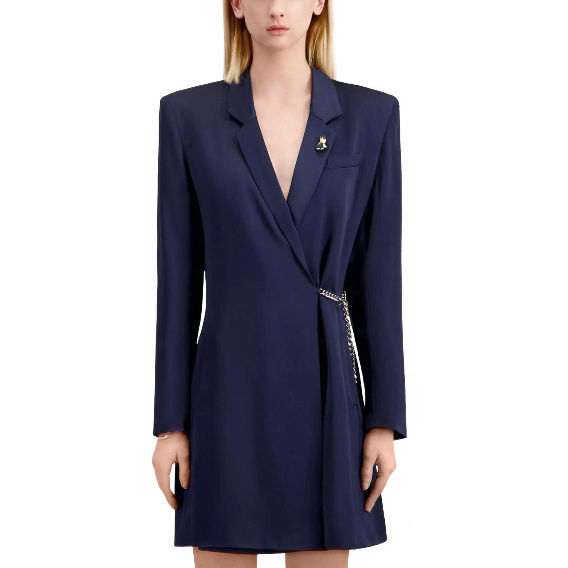 New The Kooples Structured Blazer Dress In Blue